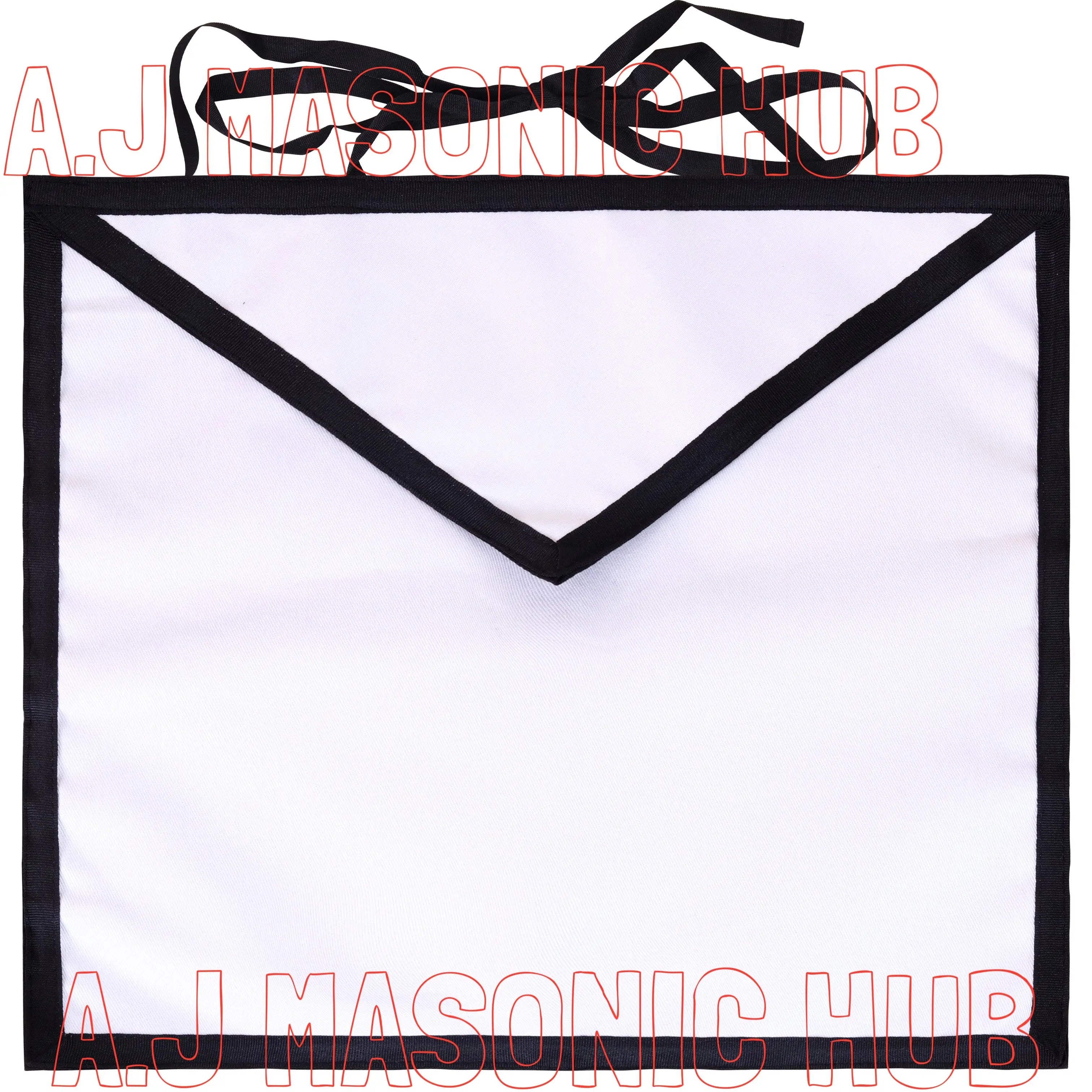 Masonic White 100% Cotton Duck Funeral Apron with Ribbon for Freemasonry Masonic Hub