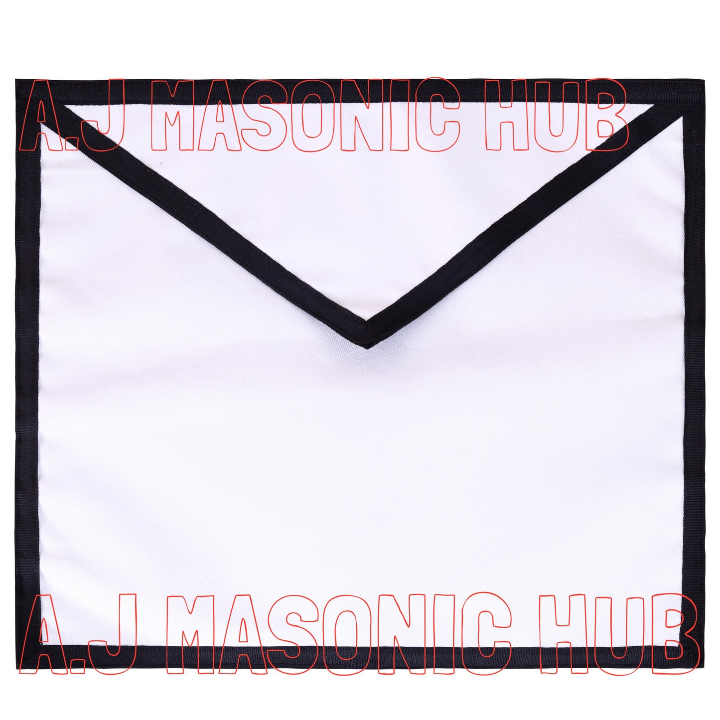 Masonic White 100% Cotton Duck Funeral Apron with Ribbon for Freemasonry
