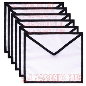 Masonic White 100% Cotton Duck Funeral Apron with Ribbon for Freemasonry Masonic Hub