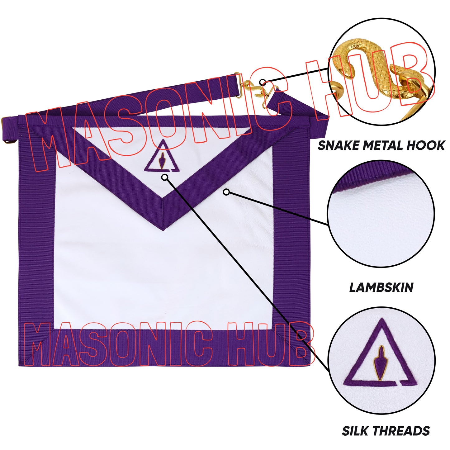 100% Lambskin Royal & Select Master RSM Member Apron - Eminence of the Council