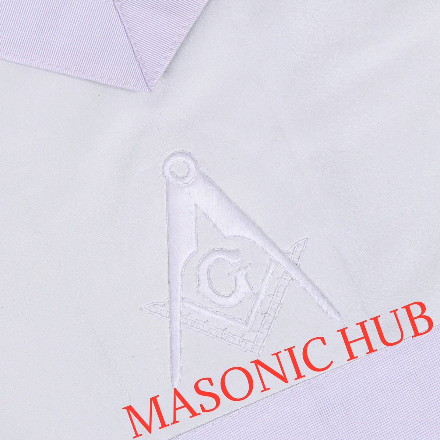 MASONIC ALL WHITE HAND EMBROIDERED MASTER MASON 100% LAMBSKIN APRON