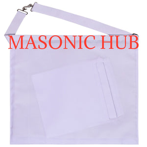 Masonic Past Master Apron – All White, 100% Lambskin, Hand Embroidered Masonic Hub