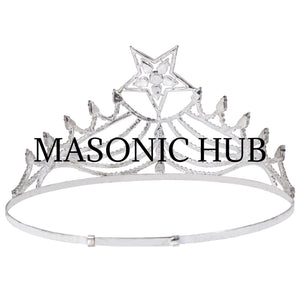 Freemasonic O.E.S Worthy Matron Silver-Tone Hand-Polished Crown Masonic Hub