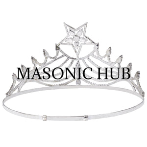 Freemasonic O.E.S Worthy Matron Silver-Tone Hand-Polished Crown Masonic Hub