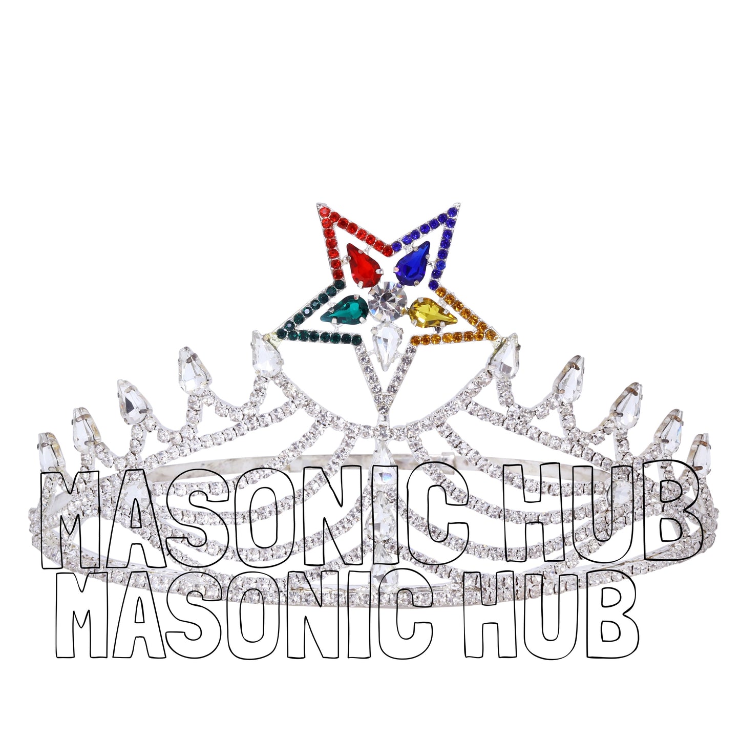 Freemasonic O.E.S Worthy Matron Silver-Tone Hand-Polished Crown