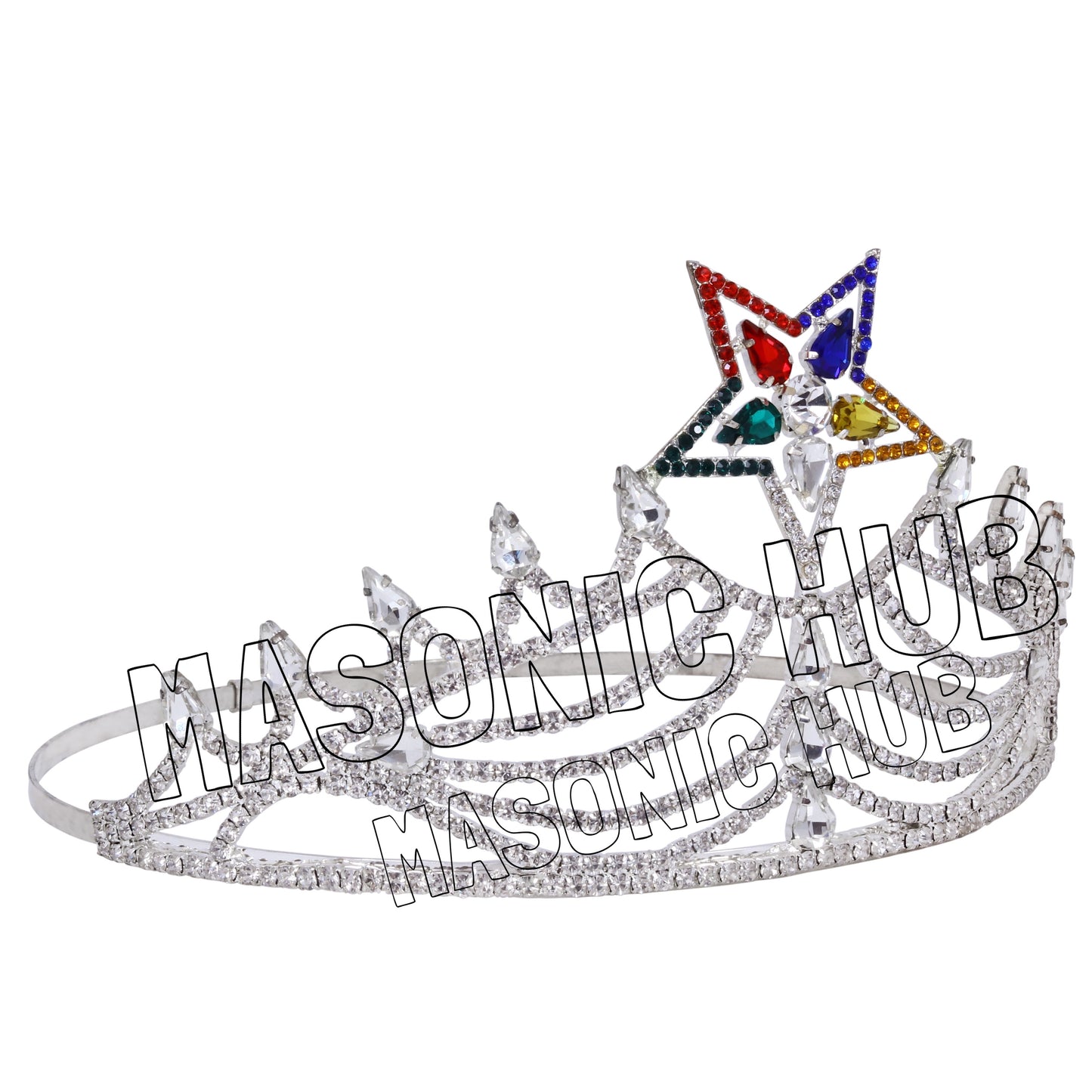 Freemasonic O.E.S Worthy Matron Silver-Tone Hand-Polished Crown