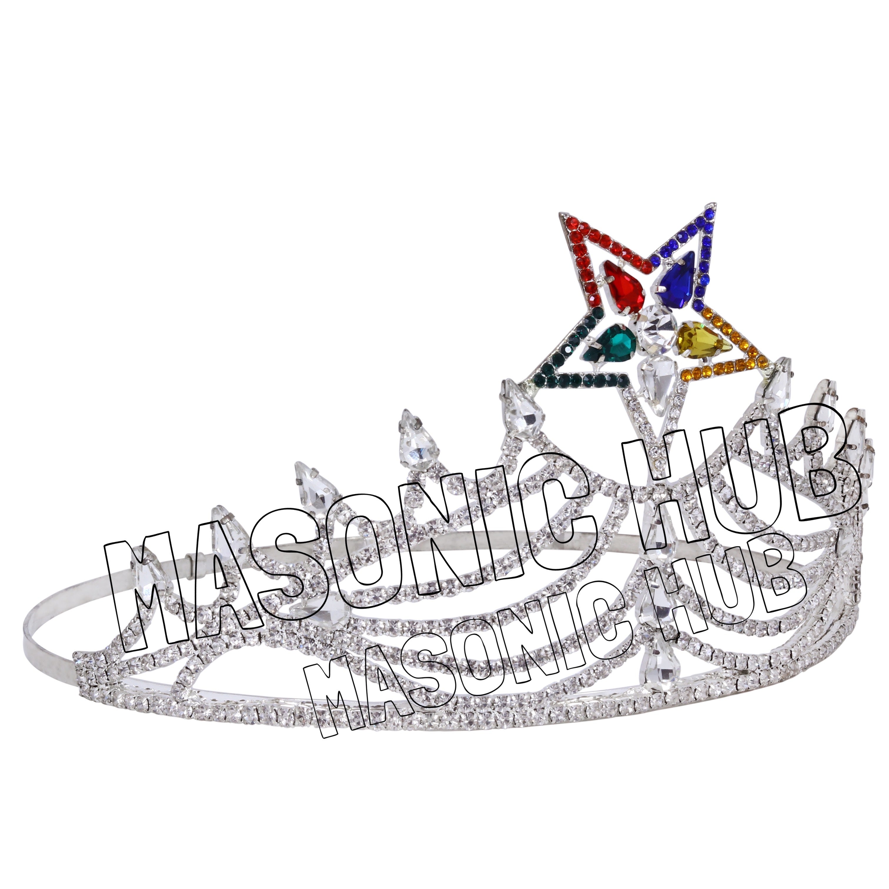 Freemasonic O.E.S Worthy Matron Silver-Tone Hand-Polished Crown