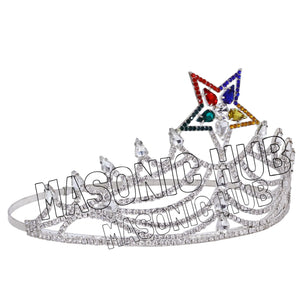 Freemasonic O.E.S Worthy Matron Silver-Tone Hand-Polished Crown Masonic Hub
