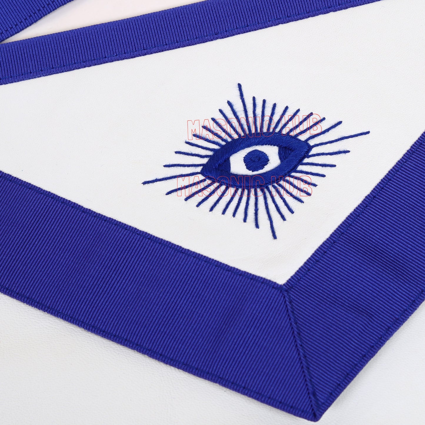 Handmade 100% Lambskin Blue Lodge Apron with Hand-Embroidered Compass & Square