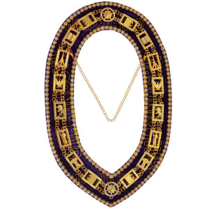 Masonic Heroines of Jericho Women's Chain Collar, HOJ COLLAR With Purple Backing Masonic Hub