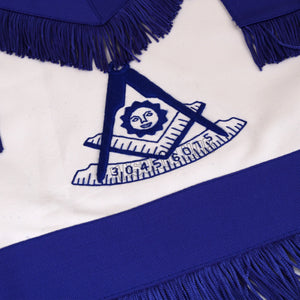 Masonic Past Master Apron – 100% Lambskin, Blue with Fringe (Handmade) Masonic Hub