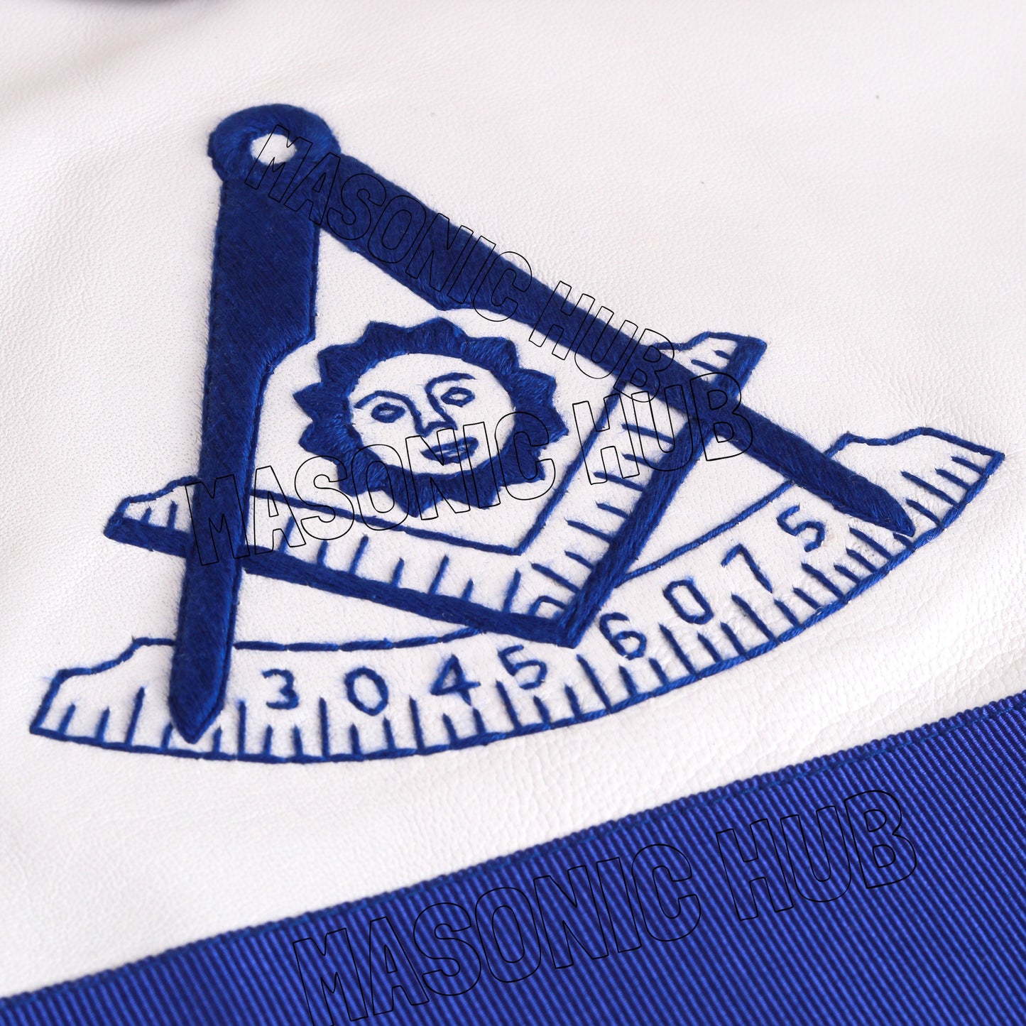 Handcrafted 100% Lambskin Masonic Blue Past Master Apron for Freemasonry