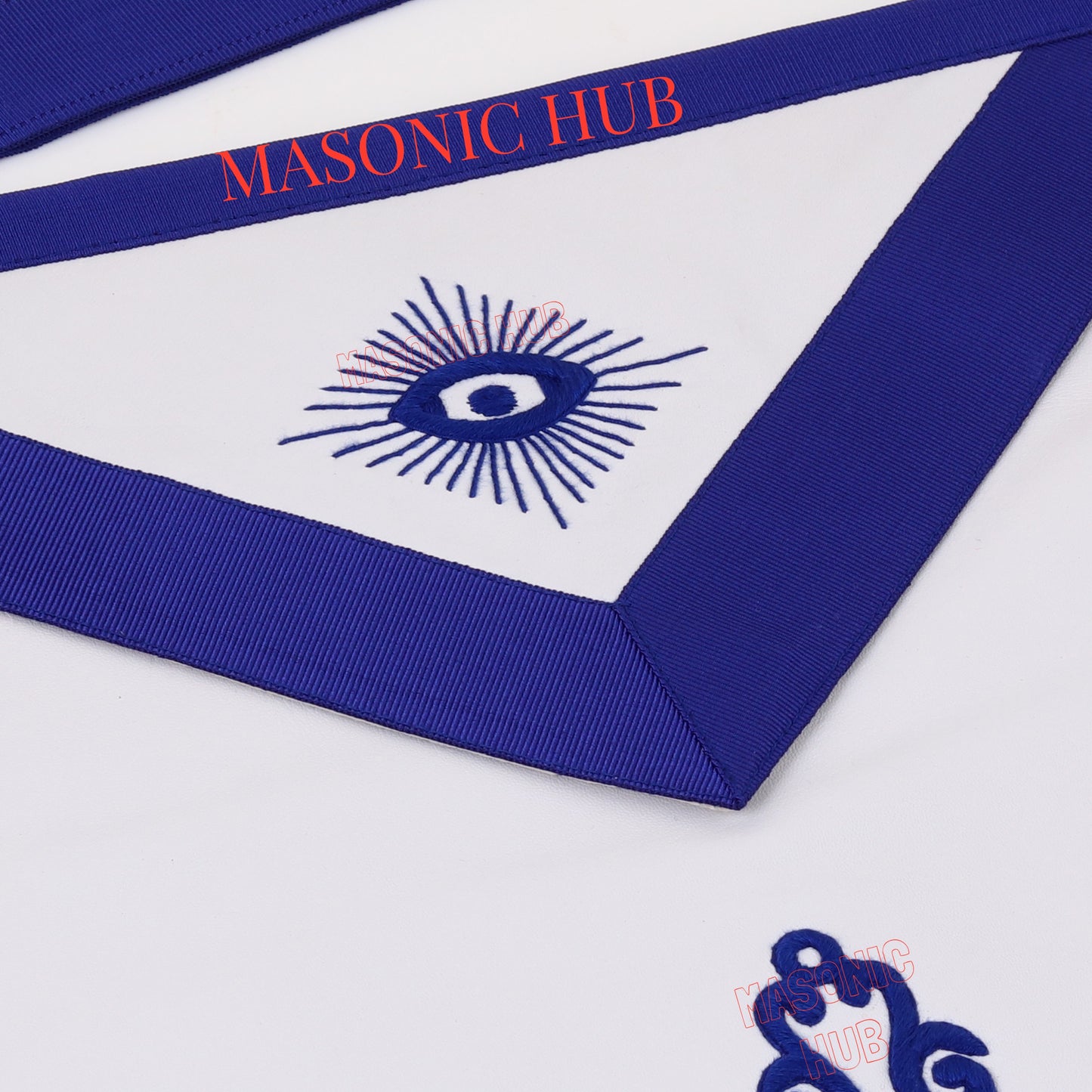 Masonic Past Master Apron – 100% Lambskin, Blue Hand-Embroidered