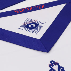 Masonic Past Master Apron – 100% Lambskin, Blue Hand-Embroidered Masonic Hub