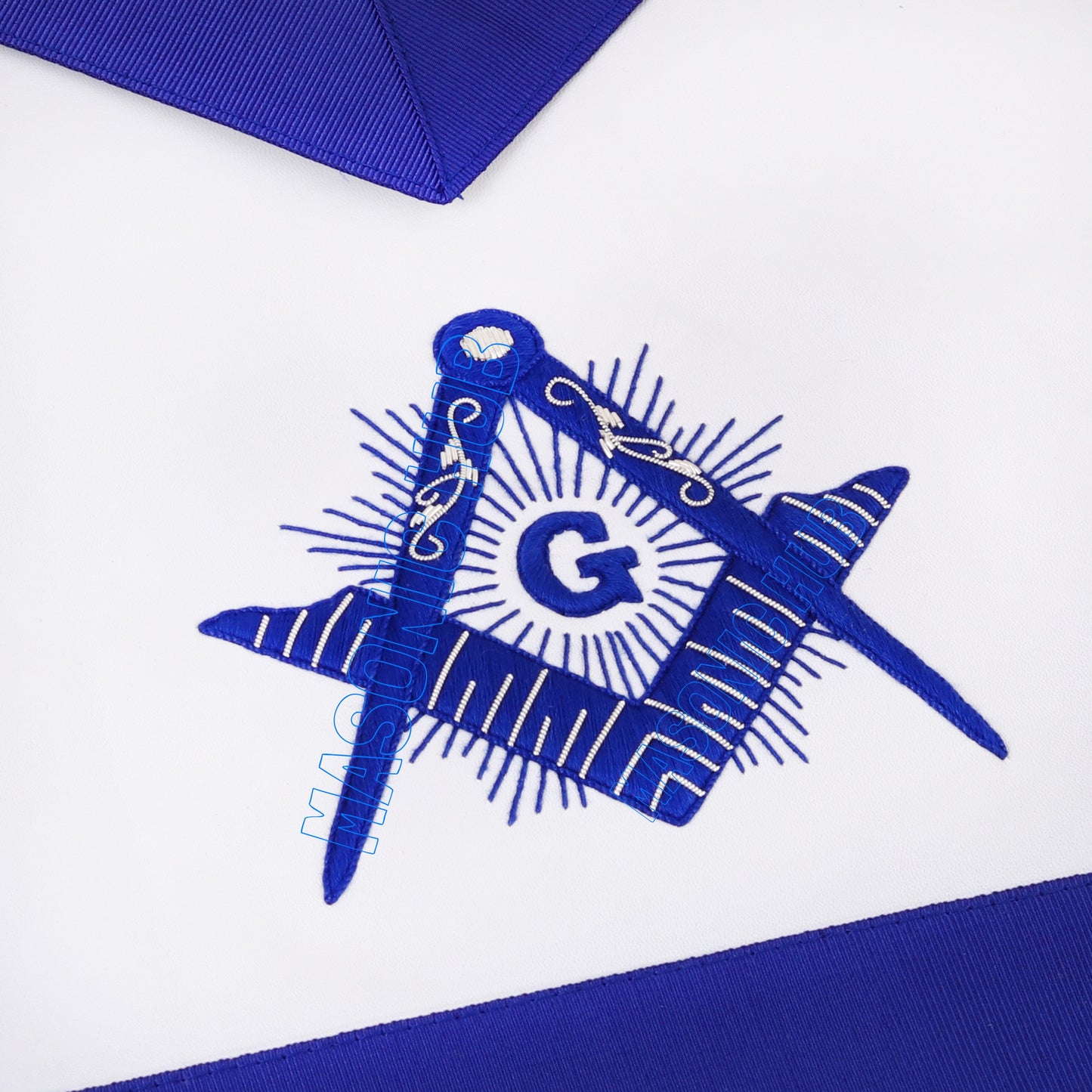 Handcrafted 100% Lambskin Master Mason Blue Lodge Apron with Radiant G Symbol