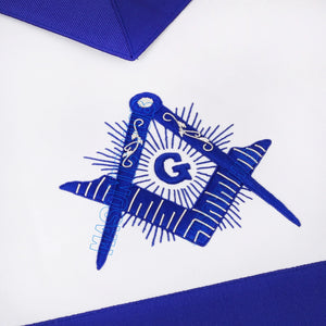 Handcrafted 100% Lambskin Master Mason Blue Lodge Apron with Radiant G Symbol Masonic Hub