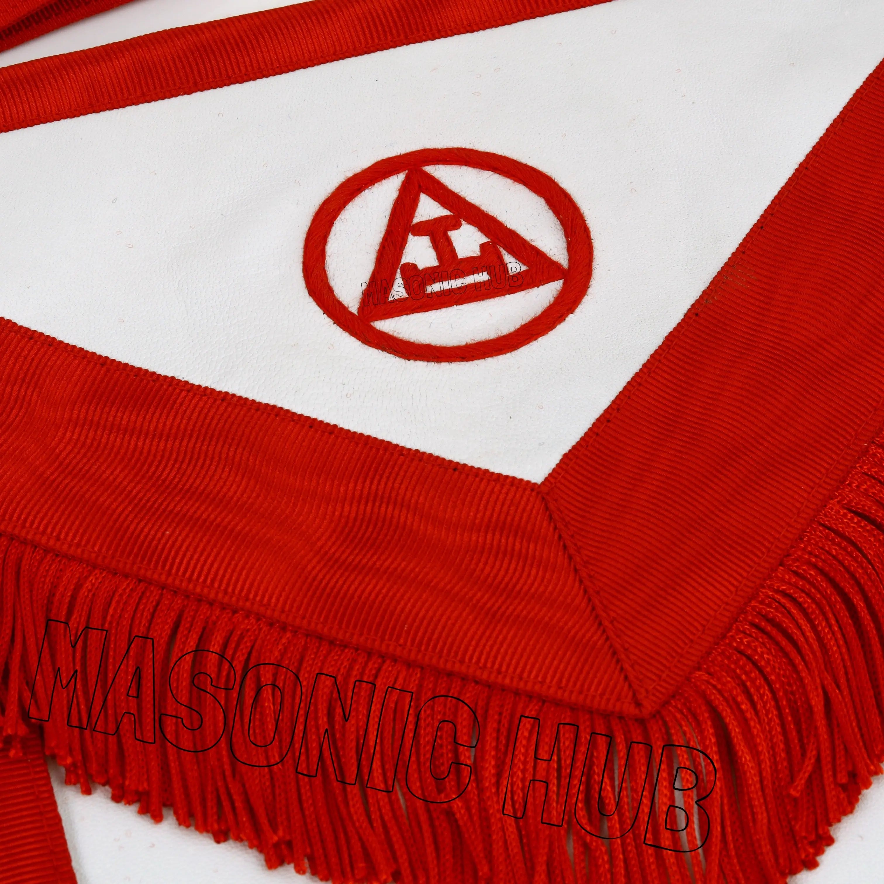 Masonic Royal Arch Member Apron – 100% Lambskin with Fringe (Hand Embroidered) Masonic Hub