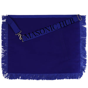 Handcrafted 100% Lambskin Masonic Master Mason Blue Lodge Apron with Blue Fringe Masonic Hub