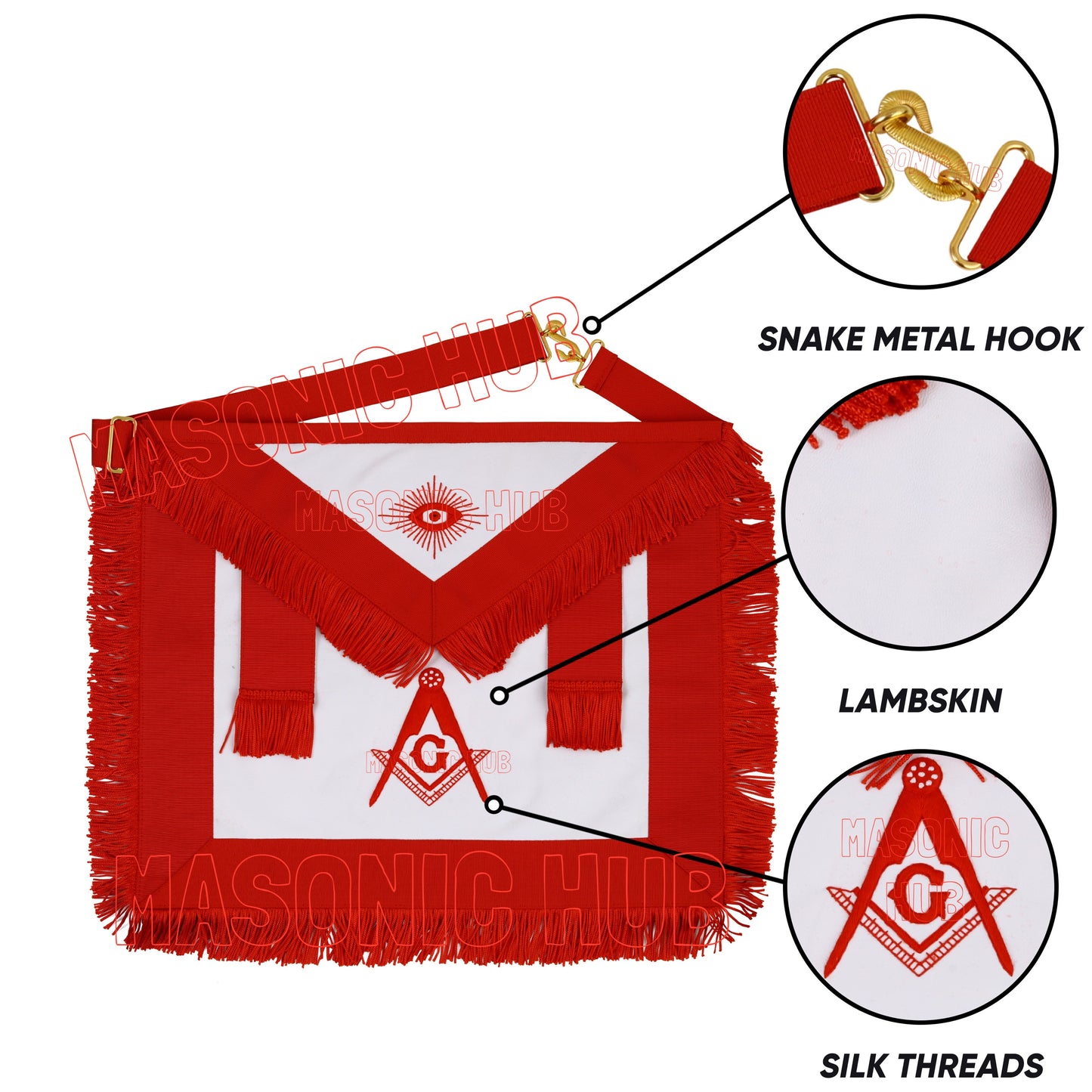 Masonic AASR Scottish Rite Master Mason Apron – 100% Lambskin, Hand-Embroidered