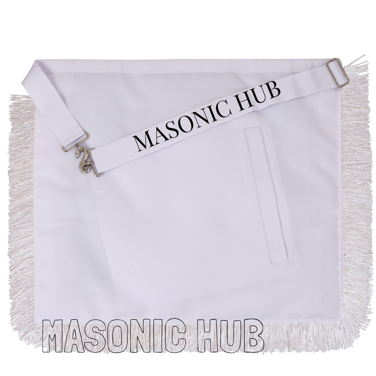Masonic Past Master Apron – 100% Lambskin with Sun & White Fringe (Hand Embroidered)