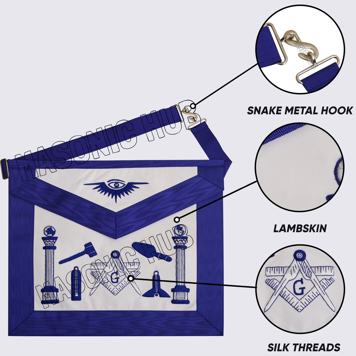 Handcrafted Lambskin Apron Masonic Master Mason Working Tools for Freemasonry