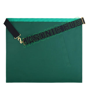 Handcrafted Lambskin Green Masonic Allied Degree and Member Apron for Freemasons Masonic Hub