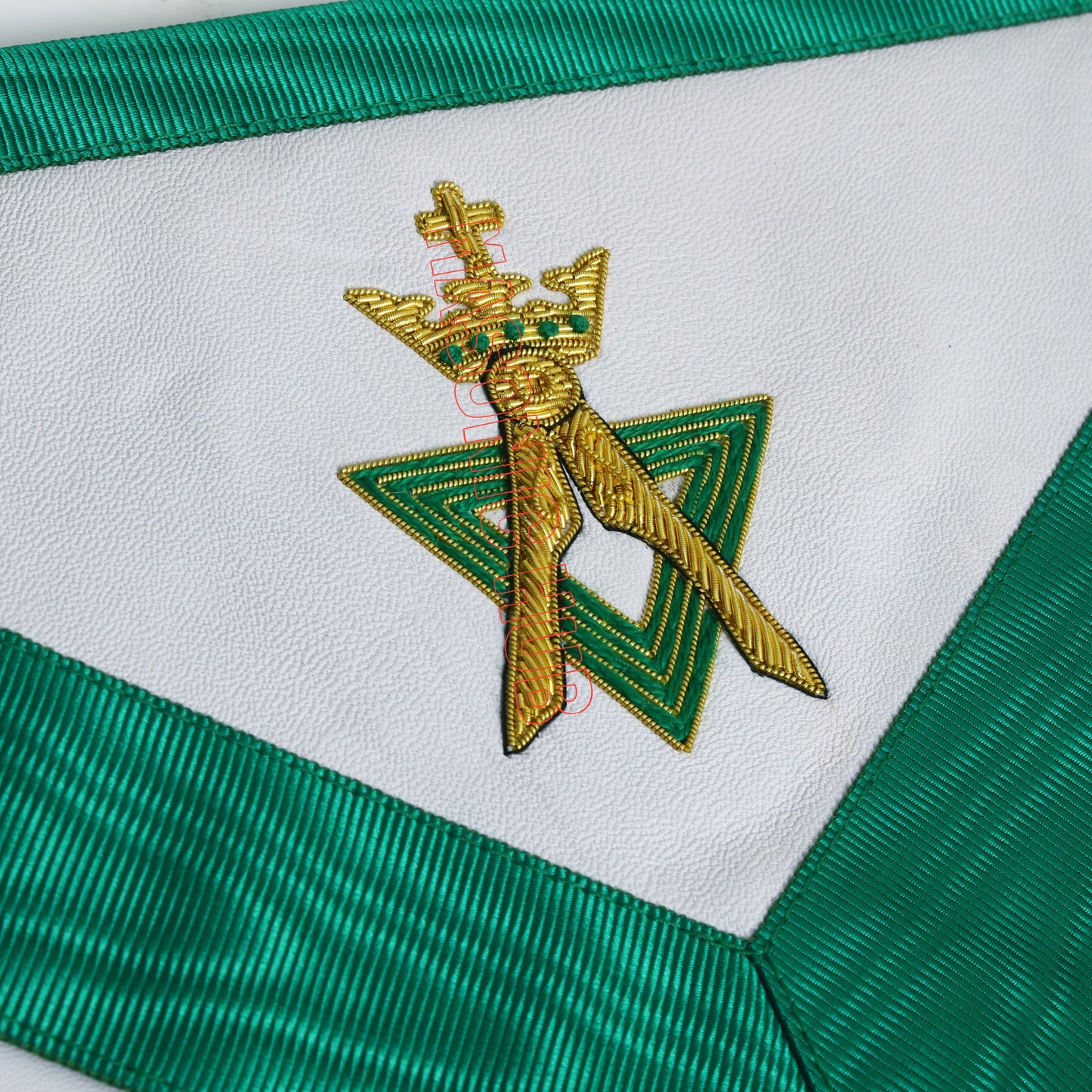 Handcrafted Lambskin Green Masonic Allied Degree and Member Apron for Freemasons