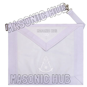 Masonic Past Master 100% Lambskin Apron All White Hand Embroidered Masonic Hub