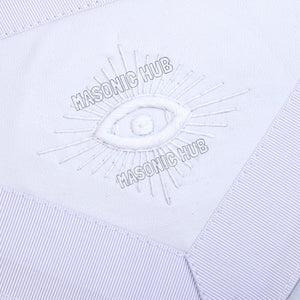Masonic Past Master 100% Lambskin Apron All White Hand Embroidered Masonic Hub