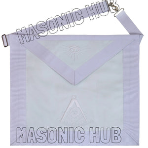 Masonic Past Master Apron – All White, 100% Lambskin, Hand Embroidered Masonic Hub