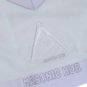 Masonic Past Master Apron – All White, 100% Lambskin, Hand Embroidered Masonic Hub
