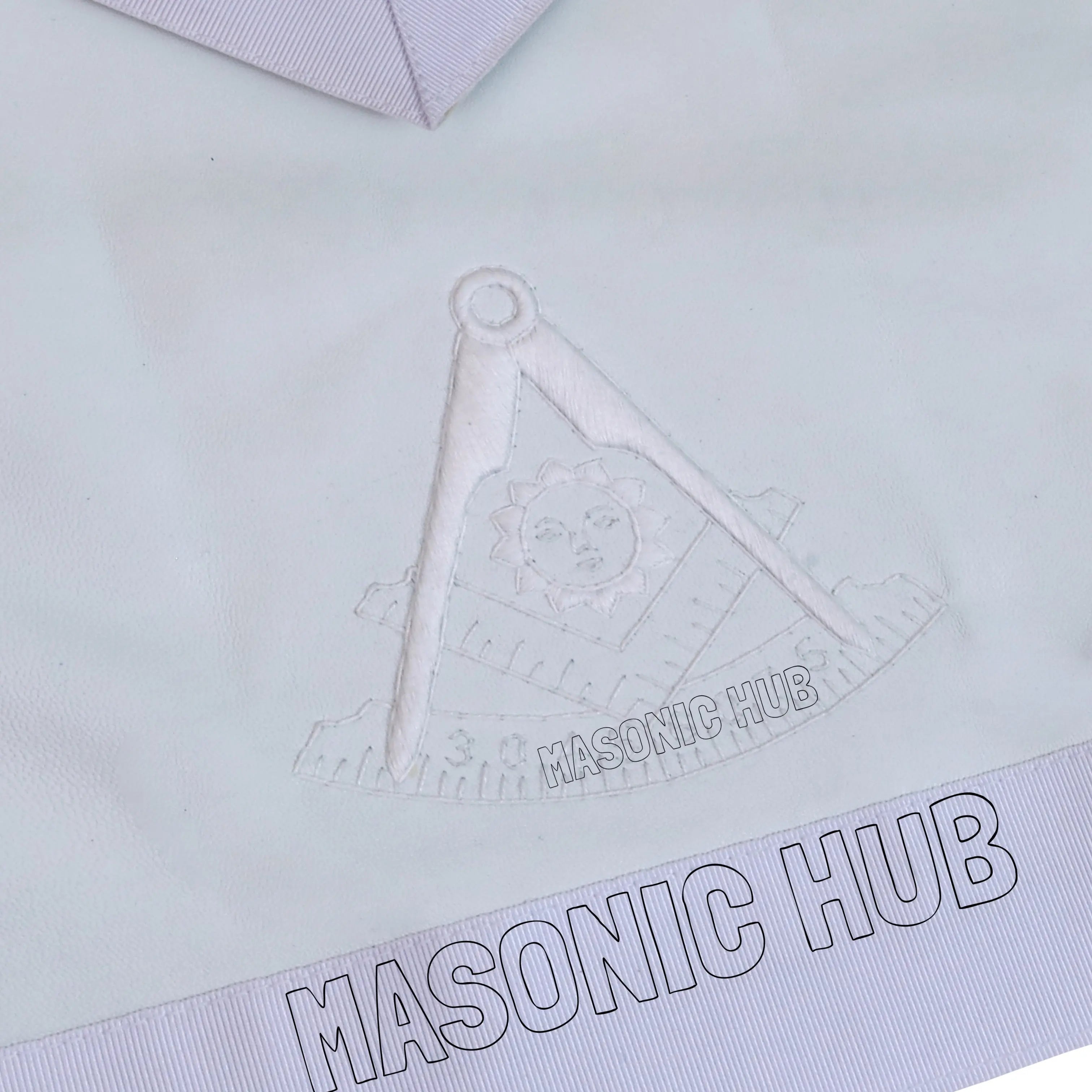 Masonic Past Master Apron – All White, 100% Lambskin, Hand Embroidered Masonic Hub