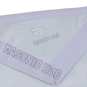 Masonic Past Master Apron – All White, 100% Lambskin, Hand Embroidered Masonic Hub