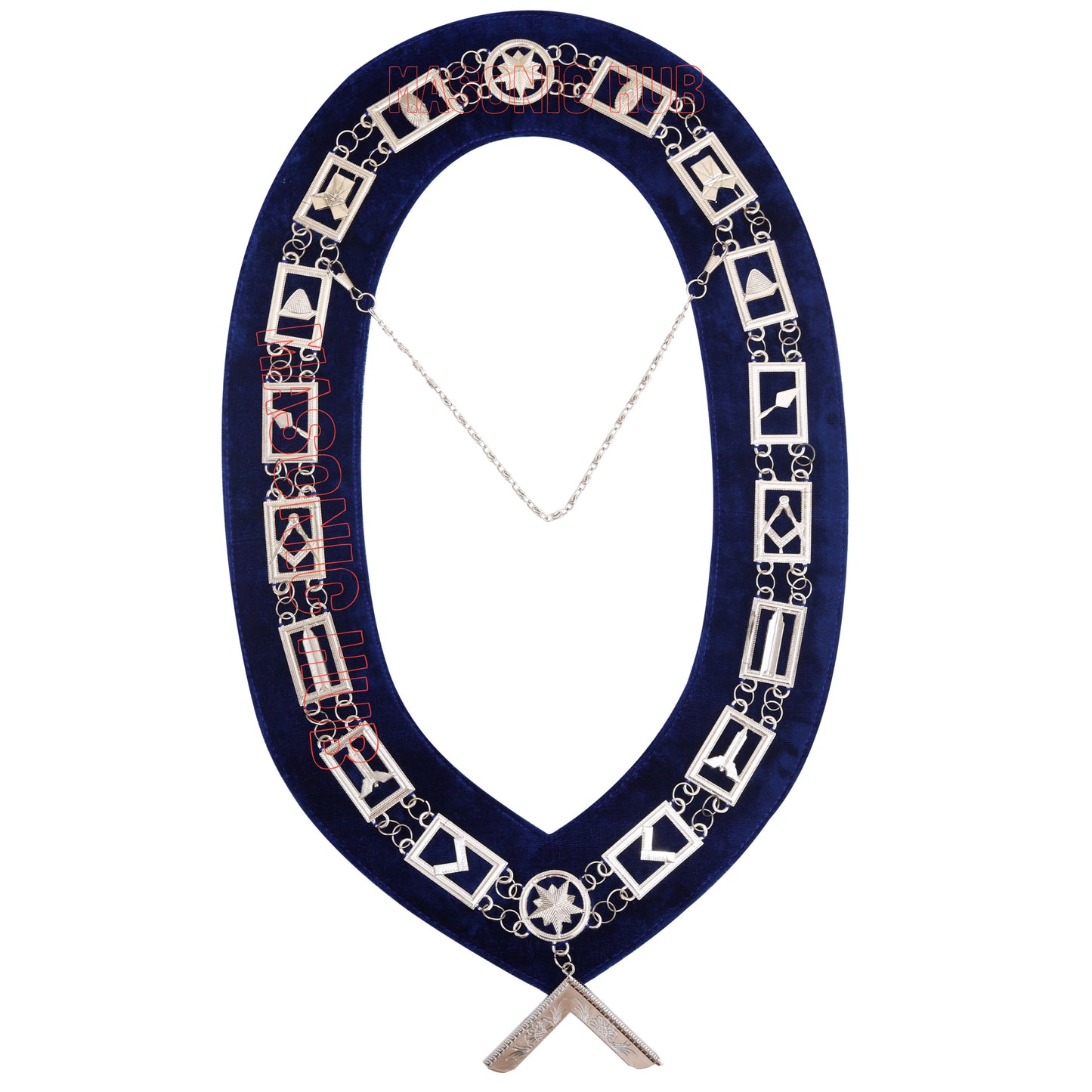 Masonic Worshipful Master Silver Jewel Collar & Embroidered Sheep Apron