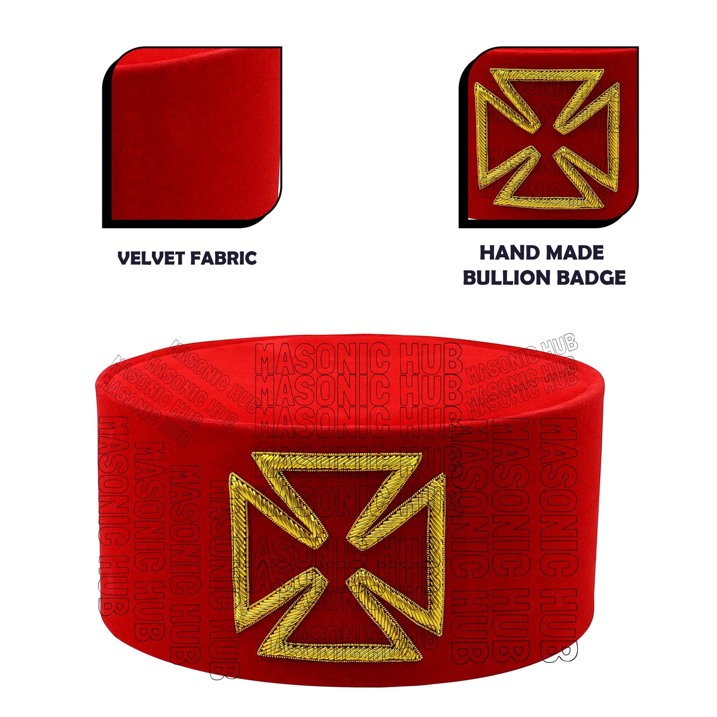 Masonic Knight Templar Purple Grand Prior Cap – Precision Craftsmanship