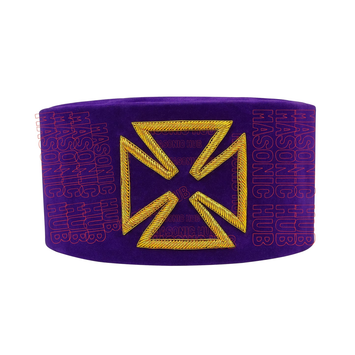 Masonic Grand Prior Purple Velvet Cap Hat Crown - Knight Templar Regalia