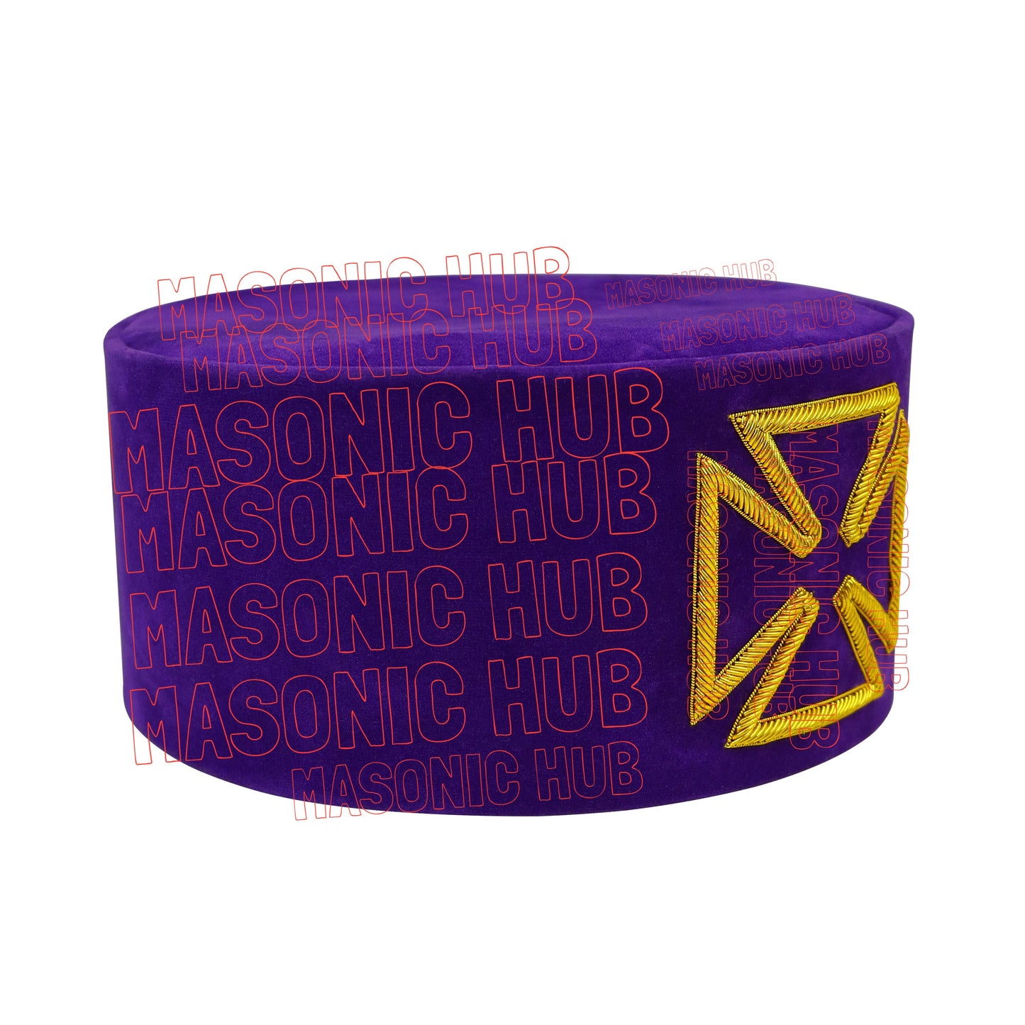 Masonic Grand Prior Purple Velvet Cap Hat Crown - Knight Templar Regalia