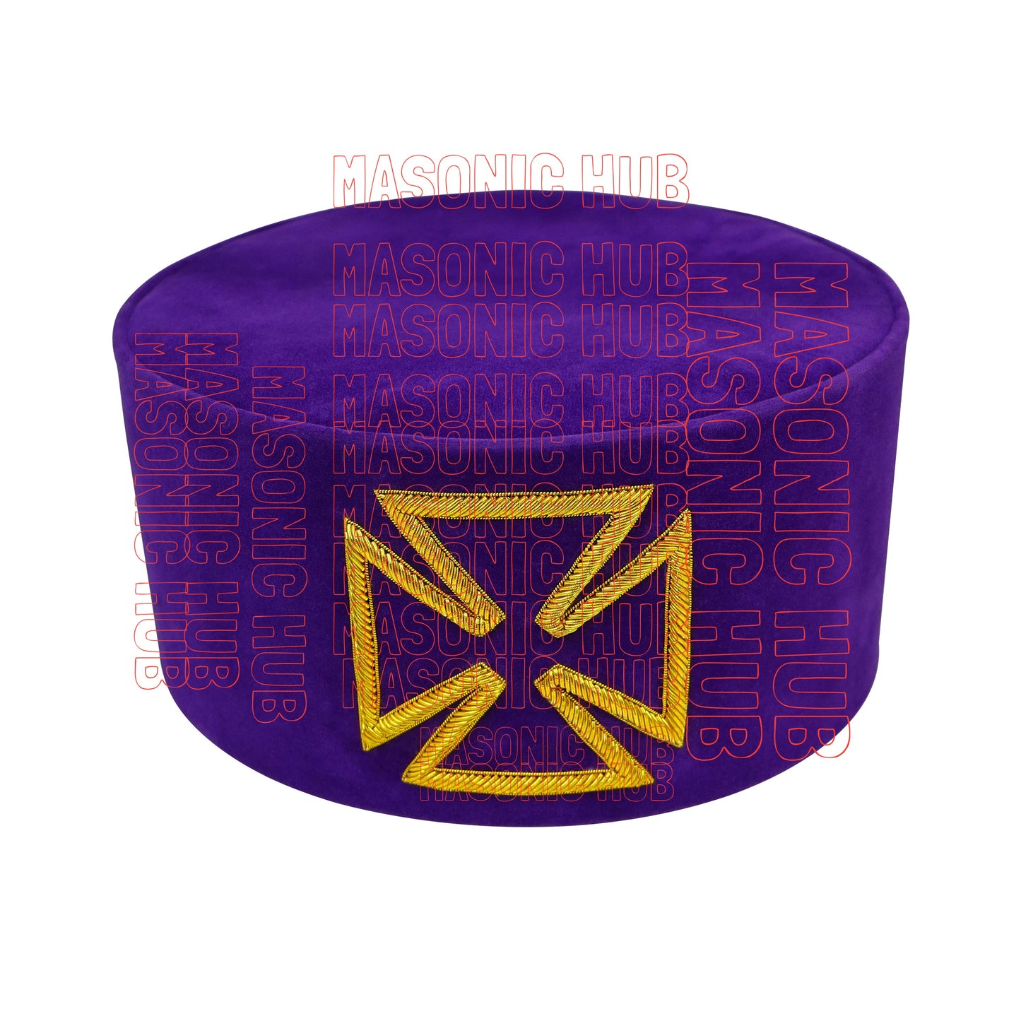 Masonic Grand Prior Purple Velvet Cap Hat Crown - Knight Templar Regalia
