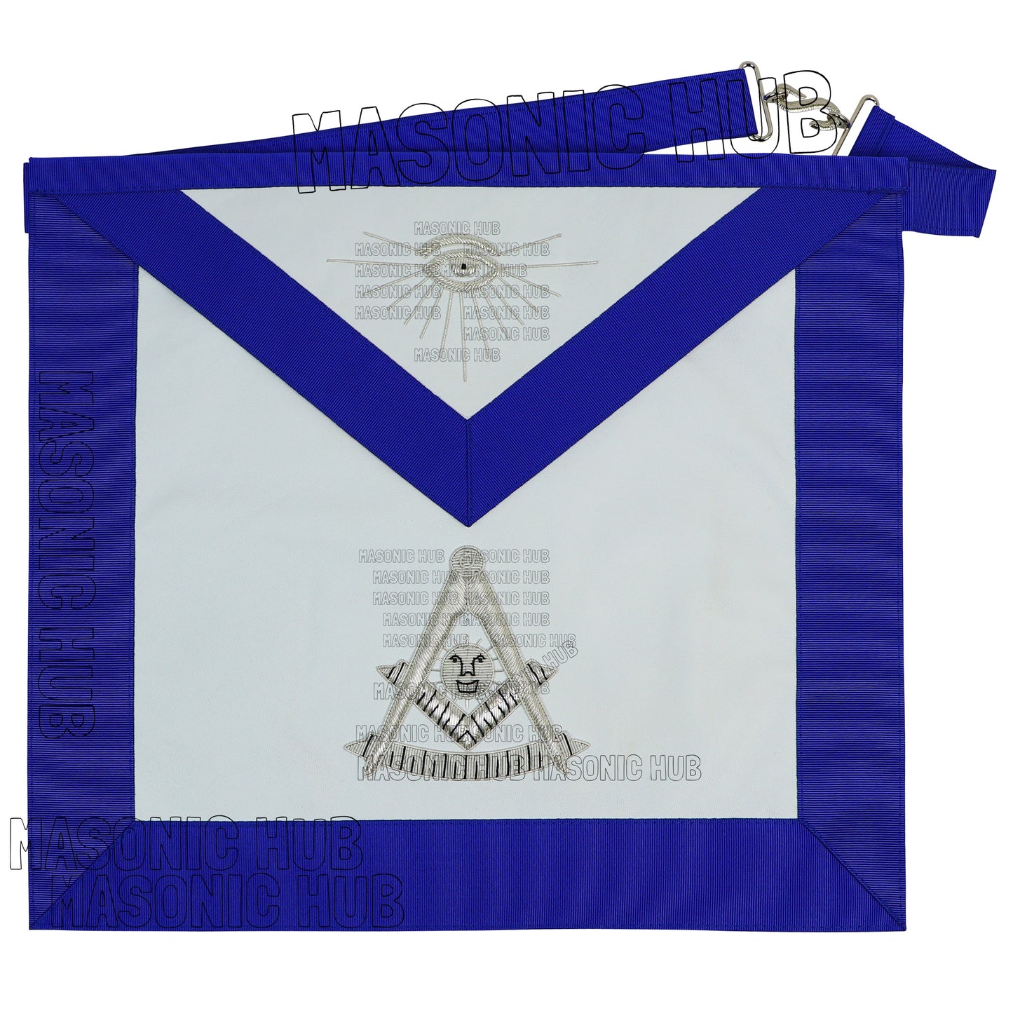 Handcrafted 100% Lambskin Blue Lodge Past Master Apron with Gold Bullion Threads