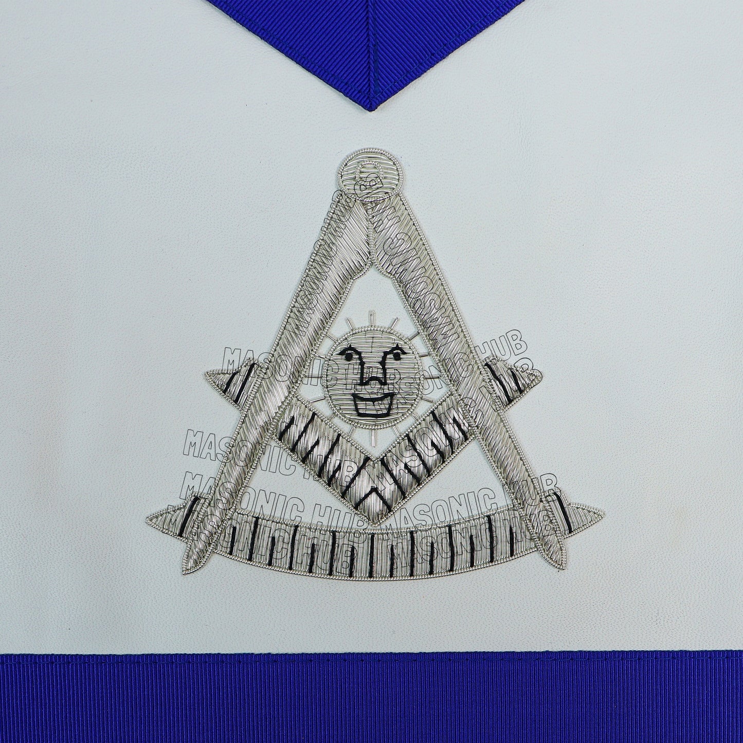 Handcrafted 100% Lambskin Blue Lodge Past Master Apron with Gold Bullion Threads