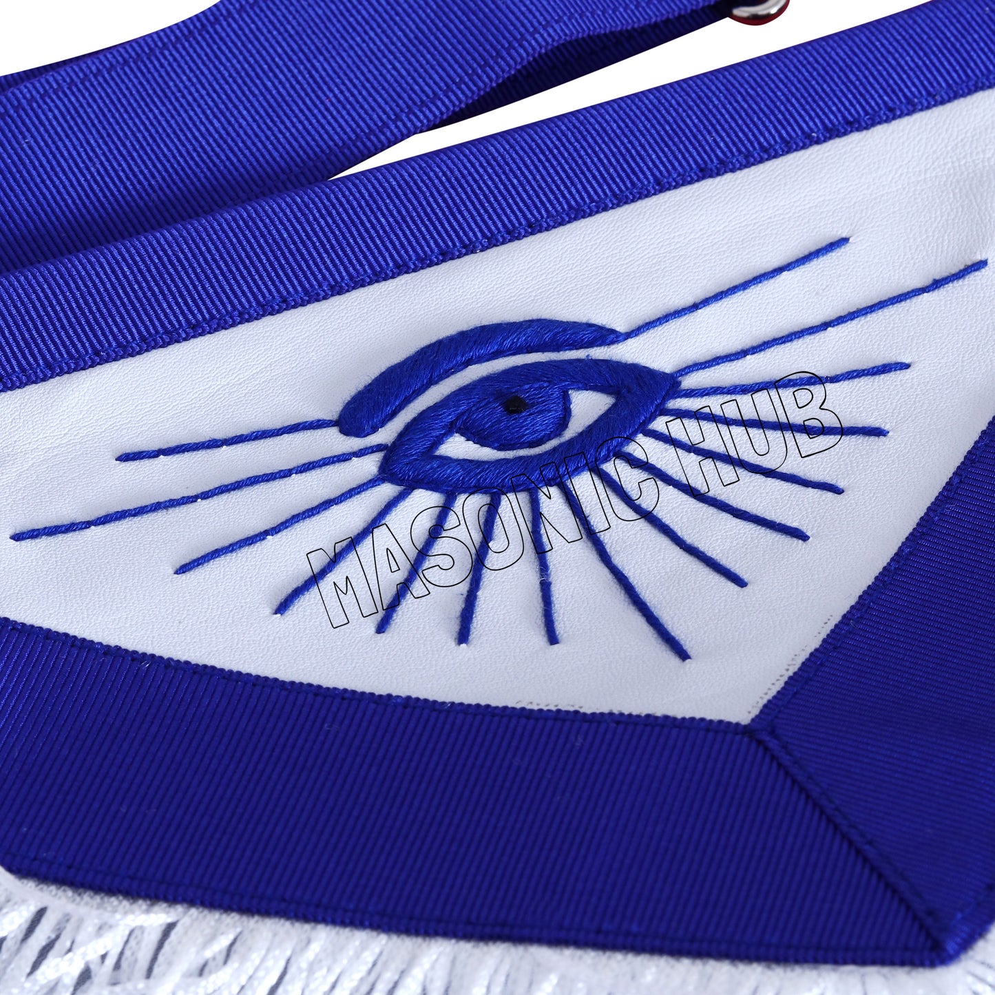 Masonic Past Master Apron – 100% Lambskin, Blue Wreath & Fringe, Handcrafted | Masonic Hub