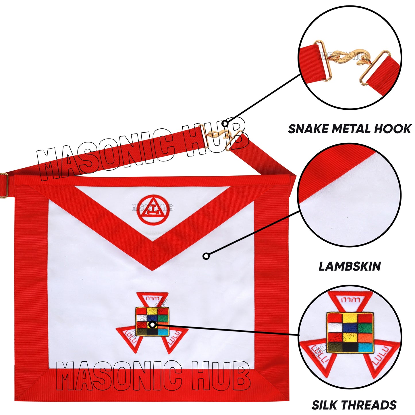 Handcrafted Lambskin Masonic Royal Arch Past High Priest PHP Apron for Freemason