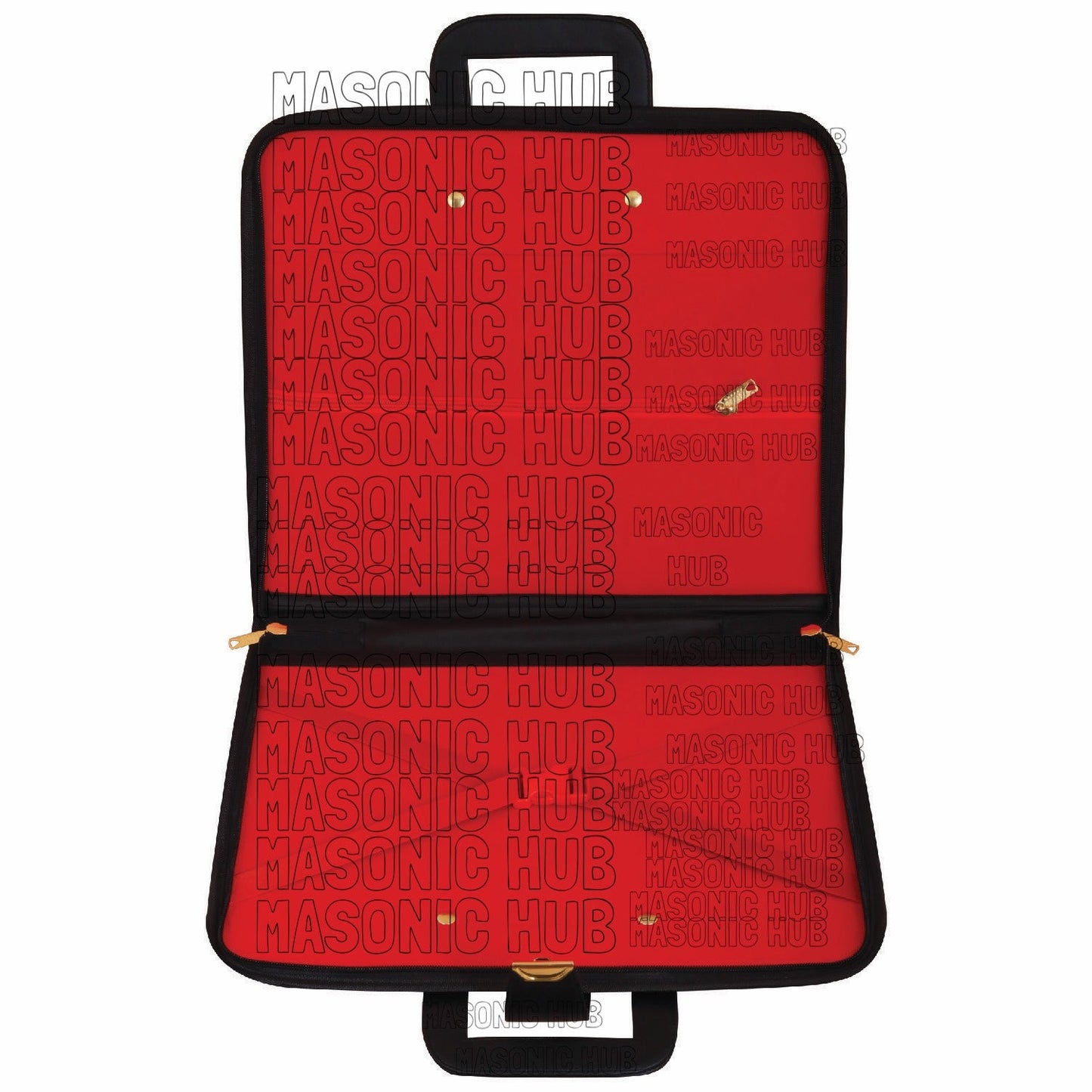 Custom Masonic Royal Arch Hand-Embroidered Apron Case with Handle - RED VELVET
