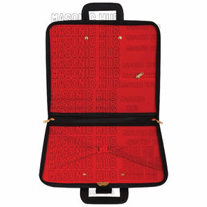 Custom Masonic Royal Arch Hand-Embroidered Apron Case with Handle - RED VELVET My Store