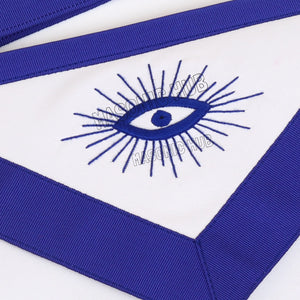 Handcrafted 100% Lambskin Past Master Masonic Apron with Blue Wreath Emblem Masonic Hub