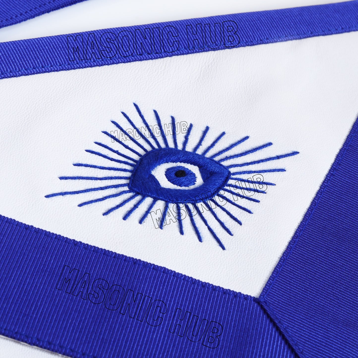 100% Lambskin MASONIC PAST MASTER APRON Handcrafted with Blue Silk Threads (Copy)