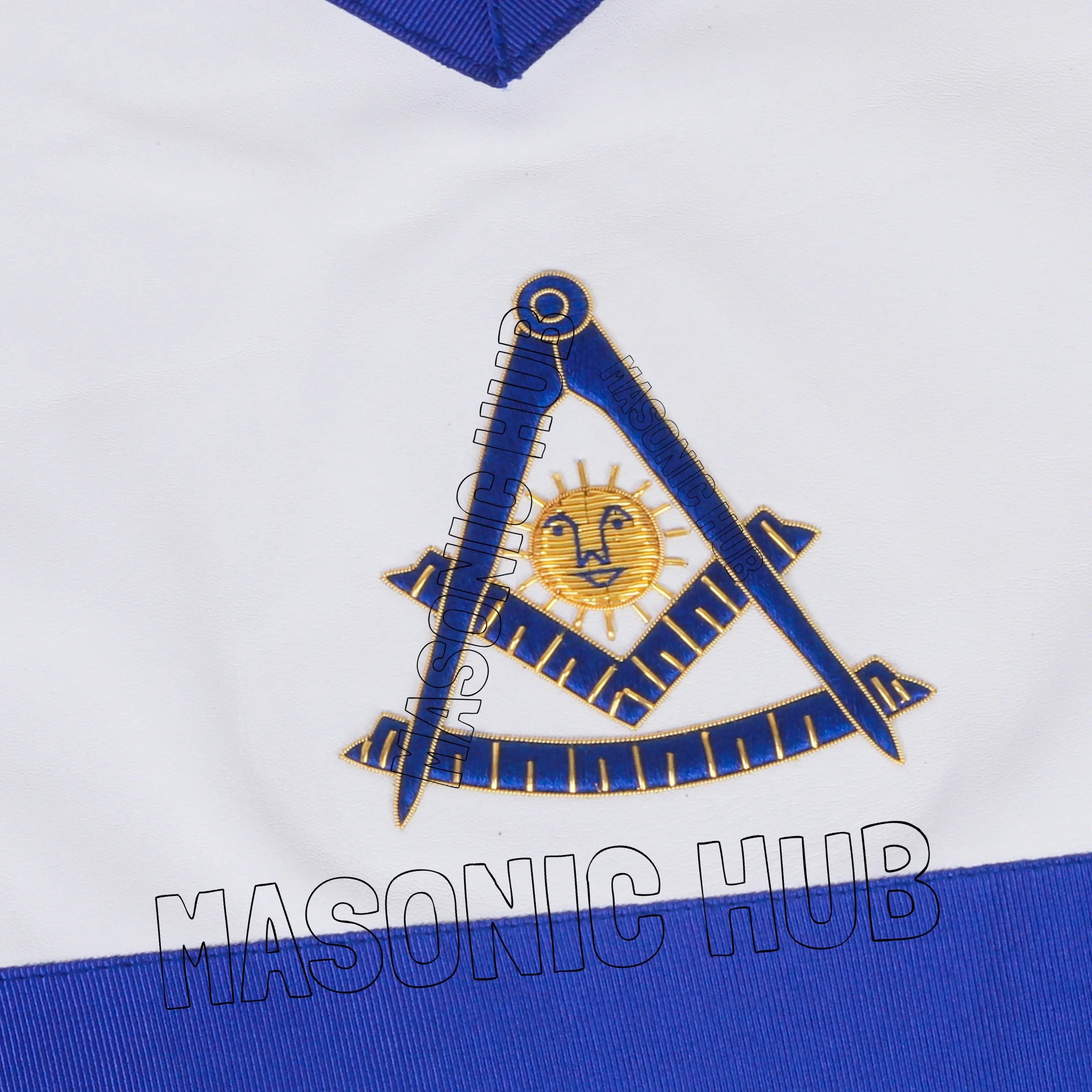 Handmade Lambskin Masonic Past Master Apron with Golden Bullion & Silk Threads Masonic Hub