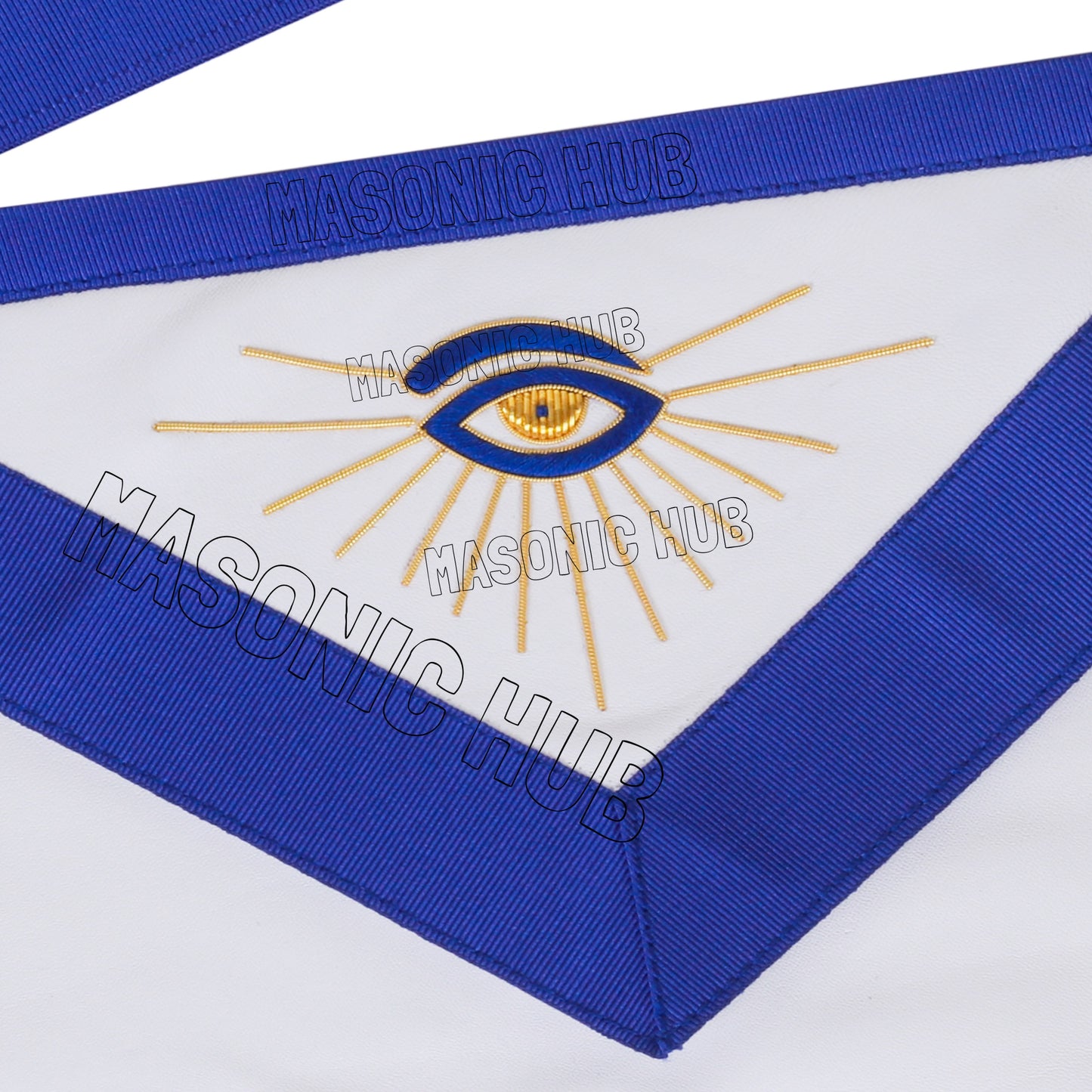 Handmade Lambskin Masonic Past Master Apron with Golden Bullion & Silk Threads