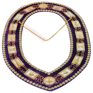 MASONIC REGALIA OES ORDER OF STAR CHAIN COLLAR PURPLE BACKING WITH RHINESTONES Masonic Hub