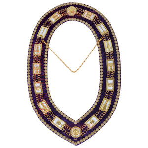 MASONIC REGALIA OES ORDER OF STAR CHAIN COLLAR PURPLE BACKING WITH RHINESTONES Masonic Hub